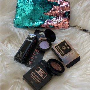 Makeup bundle with sequin bag